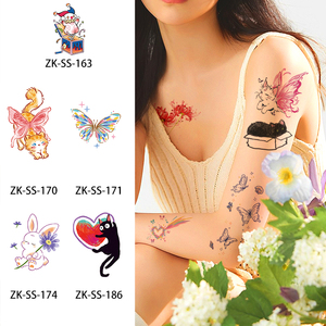 Nuovo adesivo per tatuaggio farfalla gatto colorato impermeabile ed ecologico adesivo per tatuaggio temporaneo - Product Image 2