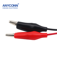 2 pinces crocodiles 4mm DC Power Plug Connector Adapter Wire Red and Black Clips Crocodile Test Leads