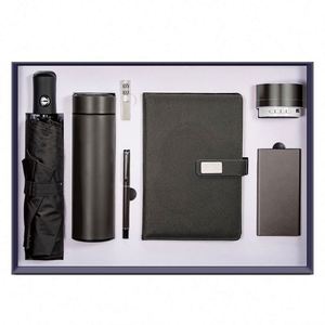 Coffret Cadeau Haut de Gamme pour Ordinateur Portable : Clé USB 16 Go, Bouteille d'Eau 500 ml, Parapluie, Logo Personnalisable A5, Cuir PU, Couture Filée – En Stock - Product Image 6