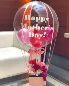 फूलों की टोकरी बोबो गुब्बारा जन्मदिन शादी की पार्टी के लिए फूल सजाने के लिए उपहार के साथ