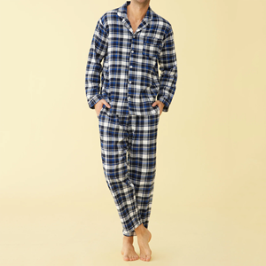 Noël hommes pyjamas ensembles 100% coton flanelle tartan hiver personnalisé pyjama enfants garçons pyjamas - Product Image 2