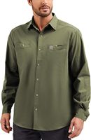 Chemise de travail à manches longues en soie pour homme Kecols, coupe classique, avec poches poitrine, protection UPF et éléments réfléchissants pour la sécurité
