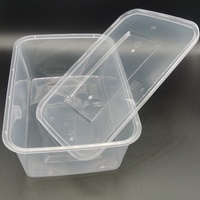 Boîte de préparation de repas rectangulaire transparente jetable en plastique PP personnalisable, boîte à emporter pour aliments