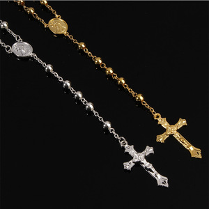 Collar <span class=keywords><strong>de</strong></span> Rosario Religioso con Cuentas en Forma <span class=keywords><strong>de</strong></span> Bola <span class=keywords><strong>de</strong></span> 6 mm, Cadena <span class=keywords><strong>de</strong></span> Eslabones <span class=keywords><strong>de</strong></span> Aleación Chapada en Oro para <span class=keywords><strong>Compromiso</strong></span>, Collar <span class=keywords><strong>de</strong></span> Cuentas <span class=keywords><strong>de</strong></span> Moda Católica - Product Image 2
