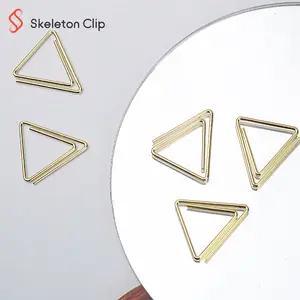 Klip kertas segitiga kustom kustom klip Binder kertas Bulldog logam emas Hangzhou produk teknologi Zetian klip catatan 20mm