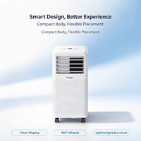 Climatiseur mobile 7000 BTU à économie d'énergie avec télécommande, 9000 BTU, 0,75 tonne, 1P, portable avec roulettes, déflecteur de vent quadridirectionnel