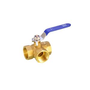 黄铜三通球阀 T L型 全通径 内螺纹接口 1/4至3/4英寸 适用于水油气流量控制用球阀 - Product Image 6