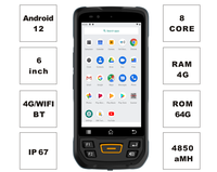 Computadora Móvil Resistente 4G Original con Pantalla Táctil, Escáner de Códigos de Barras 1D y 2D, Android 12.0, PDA IP67 de 5 Pulgadas con WIFI y NFC, en Stock