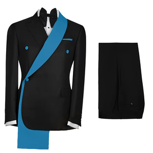 男士西装 2 件套修身一粒扣黑色夹克和裤子燕尾服时尚舞会婚礼晚宴正式男士服装 2026 - Product Image 2