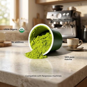 Premium AA <b>Matcha</b> Pods Kosher Pareve: Instant Dissolve Green <b>Tea</b> Capsules OEM for Hotel Breakfast & Airline Service - Product Image 1