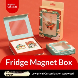 Custom Window Display Fridge Magnet <b>Boxes</b> with Hook, <b>White</b> Cardstock for Badges and Commemorative Coins - Product Image 2