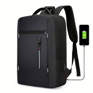 Large Capacity Unisex Student Backpack with Zipper Closure Business Commute <b>Computer</b> USB Charging School <b>Bag</b> - Product Image 2