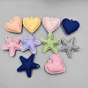 Handmade Fabric Pendants Washed Denim Star & Heart <b>Charms</b> Ornaments for <b>Bag</b> DIY Keychain Jewelry Making - Product Image 1