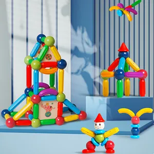 Meilleures ventes de bricolage tiges et balles magnétiques de couleur jeux de Construction bâtons magnétiques balles blocs de Construction éducatifs jouets pour enfants