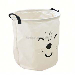 Cesta de Ropa Sucia de Lino de Algodón Ecológica y Bonita con Cordón, Logotipo Personalizado para Almacenamiento de Ropa Sucia - Product Image 1