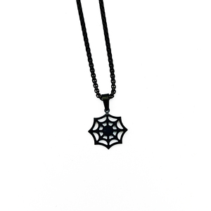 Collana Trendy di <span class=keywords><strong>ragnatela</strong></span> nera in acciaio inossidabile collana pendente in <span class=keywords><strong>ragnatela</strong></span> gotica collana di Halloween gioielli regalo per <span class=keywords><strong>uomo</strong></span> donna - Product Image 2