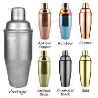 180ml/250ml/300ml/500ml/700ml Style Européen En Acier Inoxydable 18/8 Cocktail Shaker Martini Bar Outil 3 Pièces Cordonnier Shaker