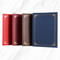 Porte-certificats brillants à une face avec bordure dorée pour certificats, cartes, documents, diplômes