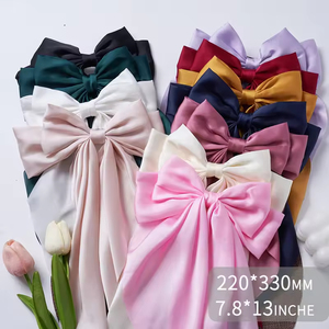Jepit rambut kupu-kupu wanita, aksesori klip rambut pita besar ekor panjang ukuran besar - Product Image 5