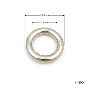 Fabricación de hardware al por mayor níquel 24mm O Ring bolsa hardware anillo cerrado para correa de bolsa