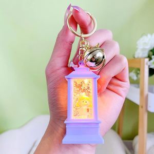 Creative Small LED Light Quicksand Oil Lighthouse Oil <b>Key</b> <b>Chains</b> with Light Bag Pendant Acrylic Lighthouse Liquid Keychain - Product Image 4