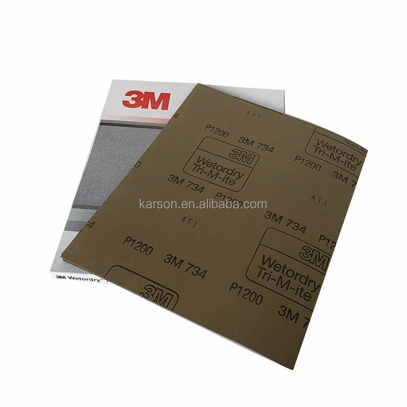 3m P1200 giấy nhám ướt và khô 734 giấy nhám Polyester với keo Silicone không thấm nước cho mặt nạ