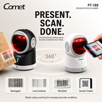 Lecteur de codes-barres 2D automatique de bureau PT-188, lecteur QR mains libres USB en stock pour caisse enregistreuse électronique, PDV, vente au détail, OEM