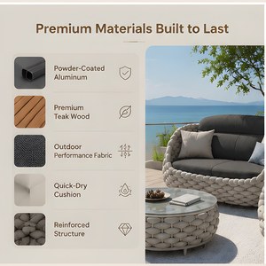 Canapé d'extérieur moderne <span class=keywords><strong>en</strong></span> corde, trois places, mobilier de <span class=keywords><strong>jardin</strong></span>, cadre <span class=keywords><strong>en</strong></span> aluminium, <span class=keywords><strong>rotin</strong></span> <span class=keywords><strong>tressé</strong></span>, <span class=keywords><strong>salon</strong></span> pour villa, hôtel - Product Image 3
