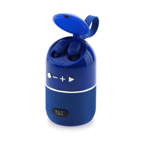 Altavoz Inalámbrico Bluetooth 2 en 1 Personalizado TG805 para Exteriores, con Tela, FM, TWS, Tarjeta TF, Auriculares con Caja de Carga