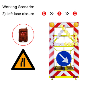 لوحة إضاءة أمنية متنقلة مثبتة على مقطورة شاحنة، مصنوعة من الألومنيوم والفولاذ المجلفن بالغمس الساخن، مخصصة لأعمال الطرق وتحذير توجيه حركة المرور - Product Image 5