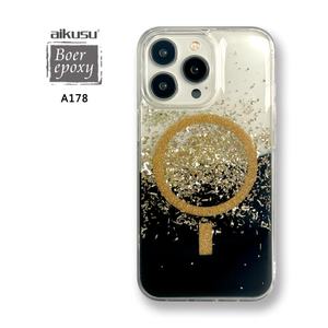 Coque de téléphone fantaisie esthétique de luxe en résine époxy personnalisable Aikusu, coque de téléphone scintillante pour iPhone 15 14 13 Pro Max - Product Image 3