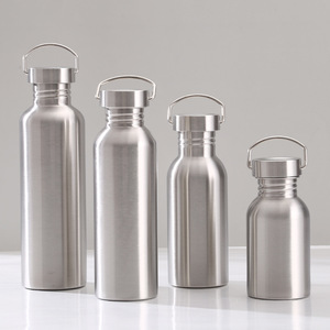 Botellas de agua deportivas de 500ml <span class=keywords><strong>y</strong></span> 750ml, botella de bebida Uv personalizada de una sola pared de acero inoxidable de 1000ml con tapa de bambú para Bebidas frías - Product Image 2