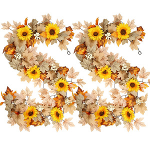 FUYI Artificial Maple Vine With Sunflowers And <b>Leaves</b> For Indoor Outdoor Autumn Thanksgiving <b>Decorations</b> - Product Image 5