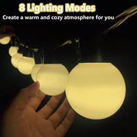 Guirlande lumineuse à LED en forme de boules de verre, alimentée par piles, lumières de Noël, pour chambre à coucher, camping, arbre de Noël, éclairage festif, lumières décoratives
