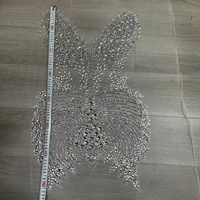 Applique de robe de mariée 3D de luxe en verre et strass faits main, écologique, pour corsage, jupe et robes de soirée pour femmes