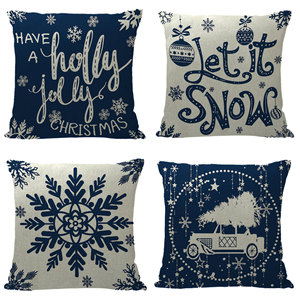 Christmas Pillowcases Square Linen Cotton Christmas Tree Pattern Home Decor <b>Cushion</b> <b>Cover</b> - Product Image 2