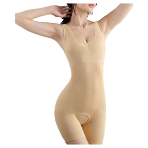 Combinaison de maintien corporel pour femme, body sculptant, contrôle du ventre, gaine amincissante, body sculptant, haut de combinaison à col en V, <span class=keywords><strong>ouverture</strong></span> à l'entrejambe - Product Image 1