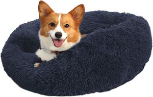 Enjoy <span class=keywords><strong>the</strong></span> Pet Kennel Sofá cama redondo de felpa Cojín esponjoso de lujo Cama de donut de felpa Lavable Cama grande personalizada para gatos y perros Cama para mascotas 60cm - Product Image 4