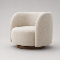 Fauteuil pivotant Boucle avec accoudoirs rembourrés, fauteuil de lecture moderne, canapé individuel pour salon et chambre à coucher