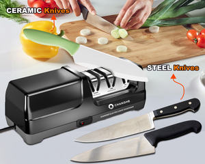 Professional Electric <strong>Knife</strong> <strong>Sharpener</strong> 20-Degree Angled Diamond Abrasives Steel Precision Guides 3-Stage Sharpening Technology - Product Image 4