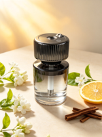 Nouveau diffuseur d'huiles essentielles sans fil de luxe en verre pour voiture, purificateur d'air, humidificateur, rafraîchisseur d'atmosphère, brume LED, rechargeable par Type-C