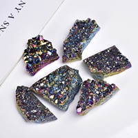 Cristal brut naturel électroplaqué, amas de drusy d'améthyste, revêtement arc-en-ciel, pierre brute authentique, cristal de quartz, dents de cristal, pierre drusy en vrac