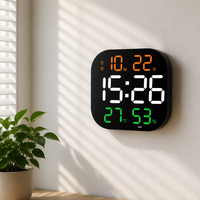Horloge murale numérique de 13 pouces avec télécommande, minuteur de compte à rebours, calendrier perpétuel lumineux pour la décoration du salon ou du bureau