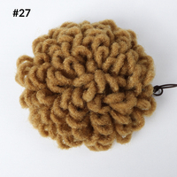 Chignon synthétique en fibre haute température pour tresses, pré-étiré, style afro crépu bouclé, 6/8 pouces