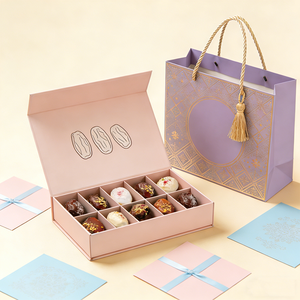 Caja de regalo de bombones de chocolate personalizada Caja de regalo de chocolate surtido Premium con cinta Embalaje de caja de chocolate <span class=keywords><strong>gourmet</strong></span> - Product Image 4