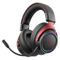 Casque de jeu sans fil RGB à éclairage sur les oreilles, son surround, basses profondes, avec micro pour PC Gamer