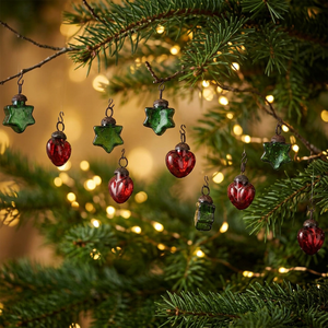 Décoration de Noël miniature en verre multicolore de qualité supérieure, faite à la main, sans rouille, formes variées, GSET-576 - Product Image 3