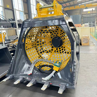 Bétonneuse rotative ORNATE 15 tonnes pour excavatrice, moteur avec garantie 1 an, fabriquée au Shandong pour la matière première, le compost et les déchets de démolition