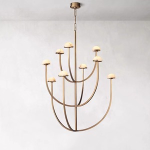 Spanish Marble Chandelier Gold Oval Multi Head Led Light 60cm 80cm Diameter Bedroom Living Room Ceiling Lamp - Product Image 1