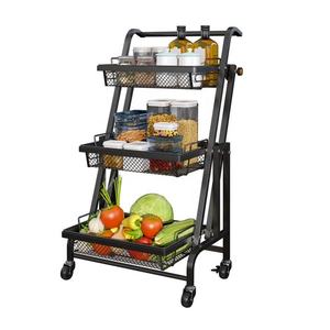 Estante de Almacenamiento Plegable para Cochecito de Bebé, Organizador Metálico Móvil con Ruedas, Ahorro de Espacio, Estante de Almacenamiento para el Hogar - Product Image 1